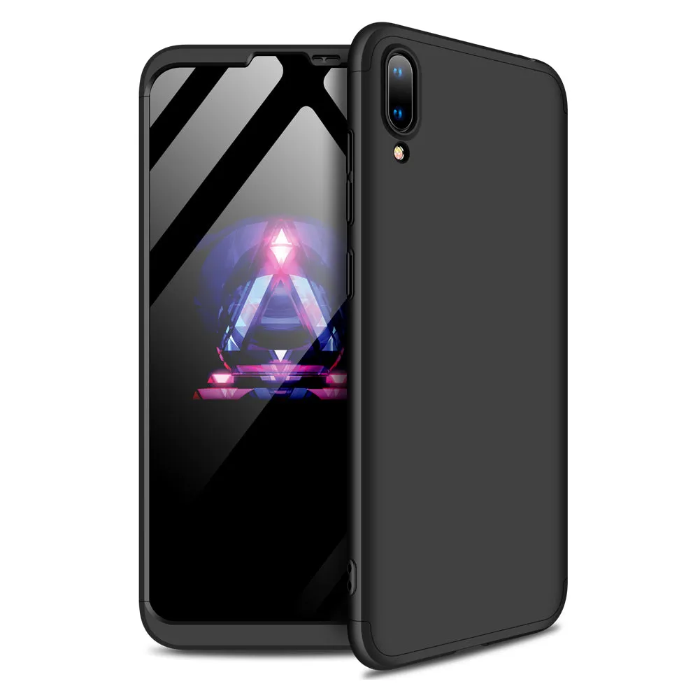 For HUAWEI Y7 pro 2019 Ultra Slim PC Back Cover Non-slip Shockproof 360 Degree Full Protective Case red
