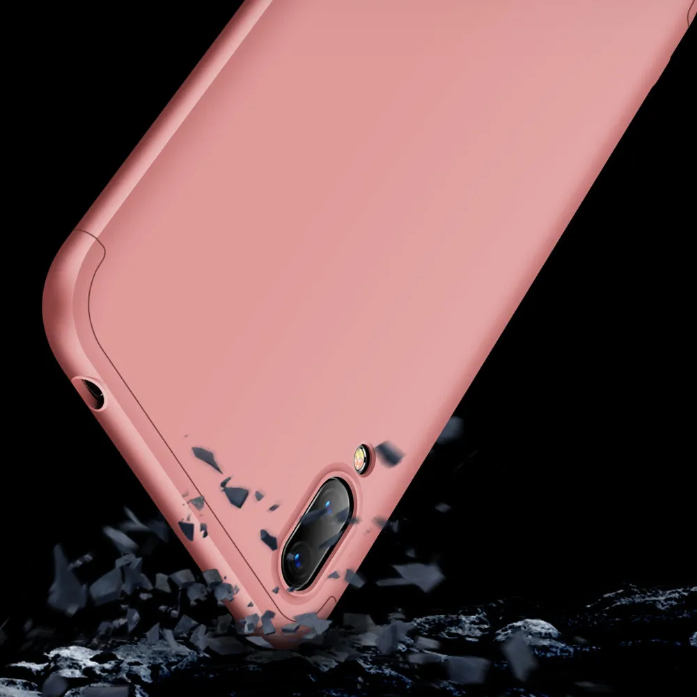 For HUAWEI Y7 pro 2019 Ultra Slim PC Back Cover Non-slip Shockproof 360 Degree Full Protective Case Rose gold