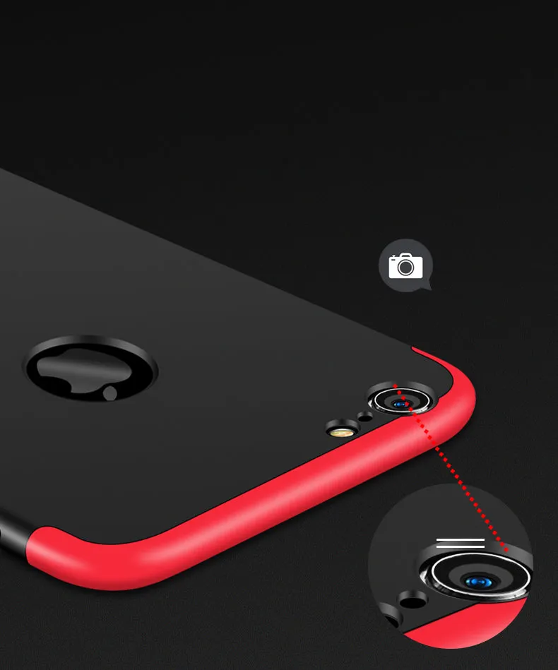 For iPhone 6/6S plus Slim 3 in 1 Hybrid Hard Case Full Body 360 Degree Protection Back Cover  black