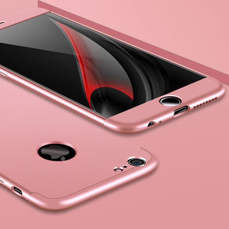For iPhone 6/6S plus Slim 3 in 1 Hybrid Hard Case Full Body 360 Degree Protection Back Cover  Red black red