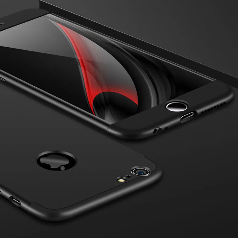 For iPhone 6/6S plus Slim 3 in 1 Hybrid Hard Case Full Body 360 Degree Protection Back Cover  Red black red