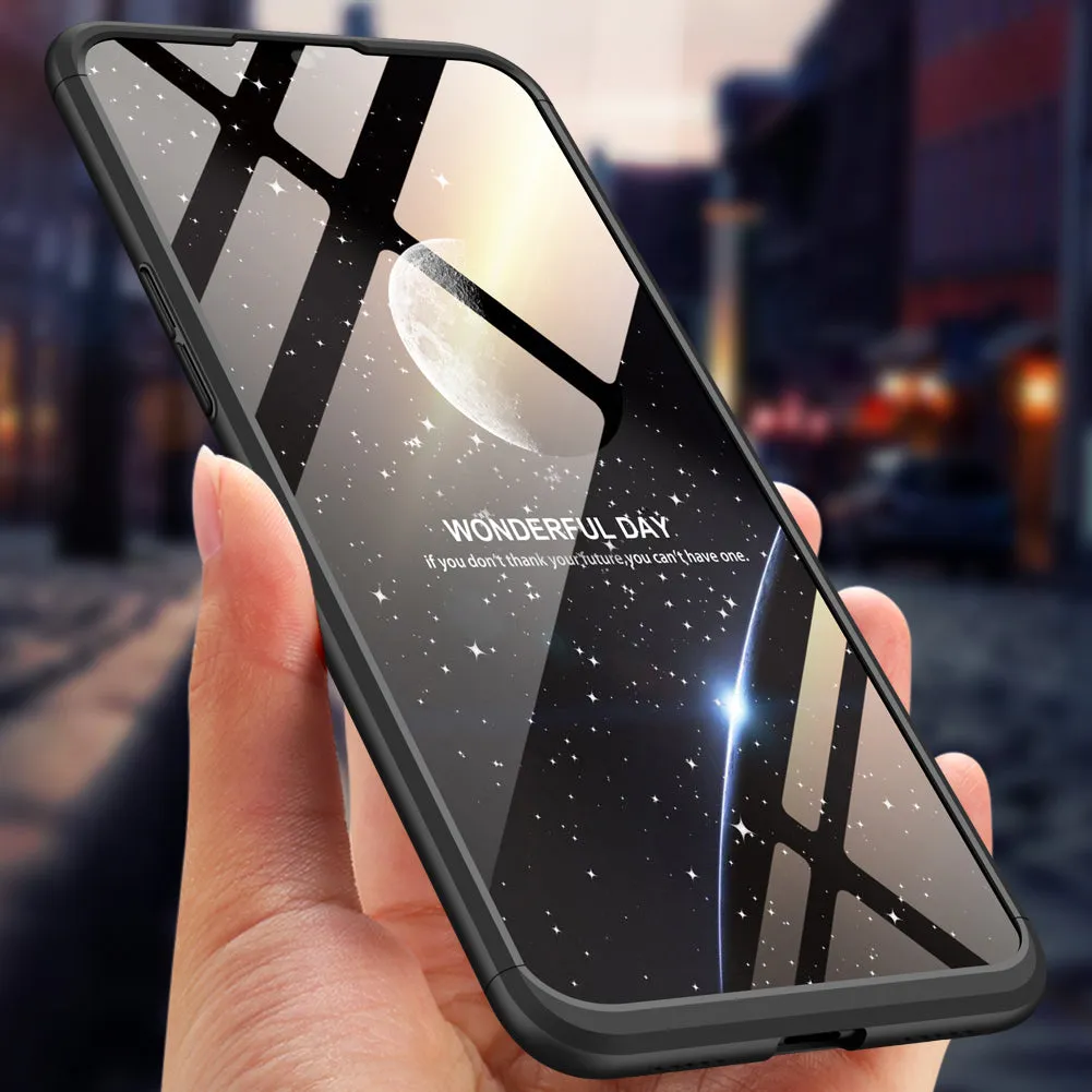 For ONE PLUS 6T 3 in 1 360 Degree Non-slip Shockproof Full Protective Case Red black red_ONE PLUS 6T