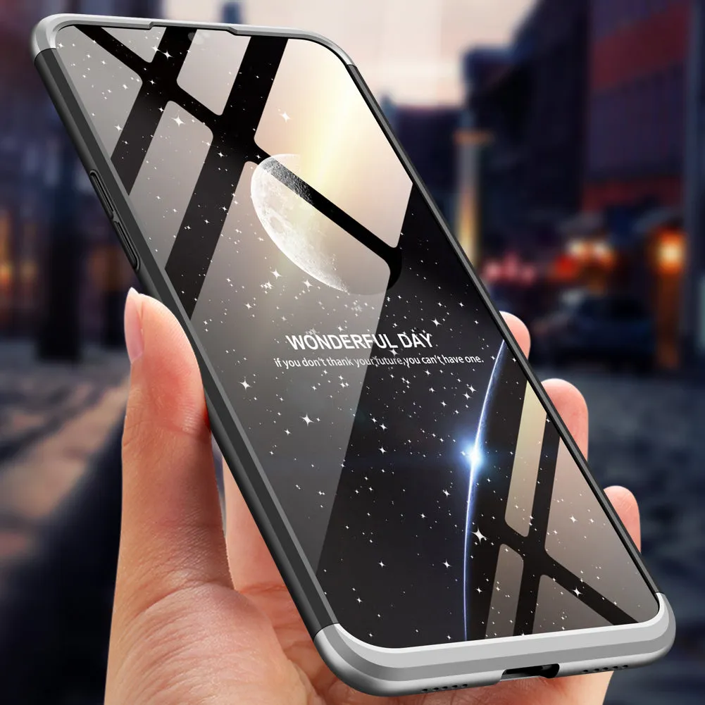 For ONE PLUS 6T 3 in 1 360 Degree Non-slip Shockproof Full Protective Case Red black red_ONE PLUS 6T