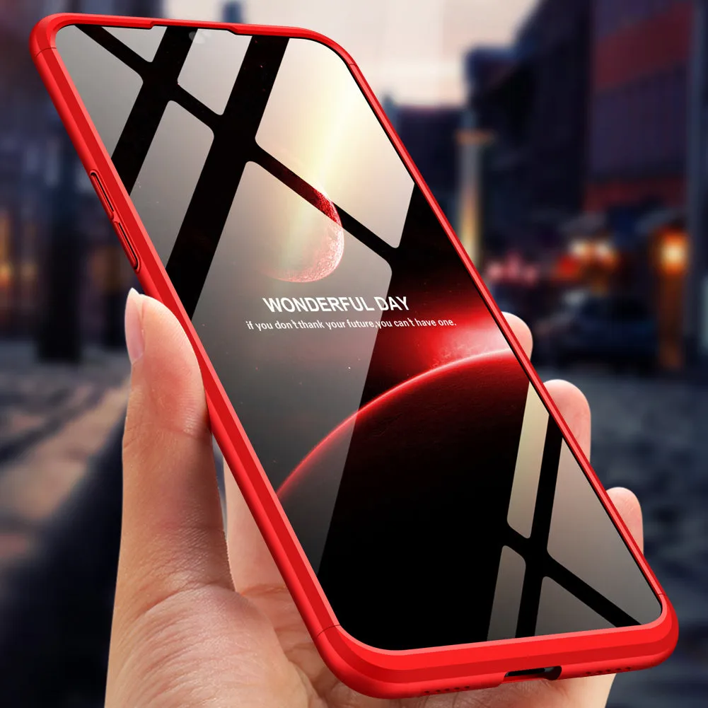 For ONE PLUS 6T 3 in 1 360 Degree Non-slip Shockproof Full Protective Case Red black red_ONE PLUS 6T