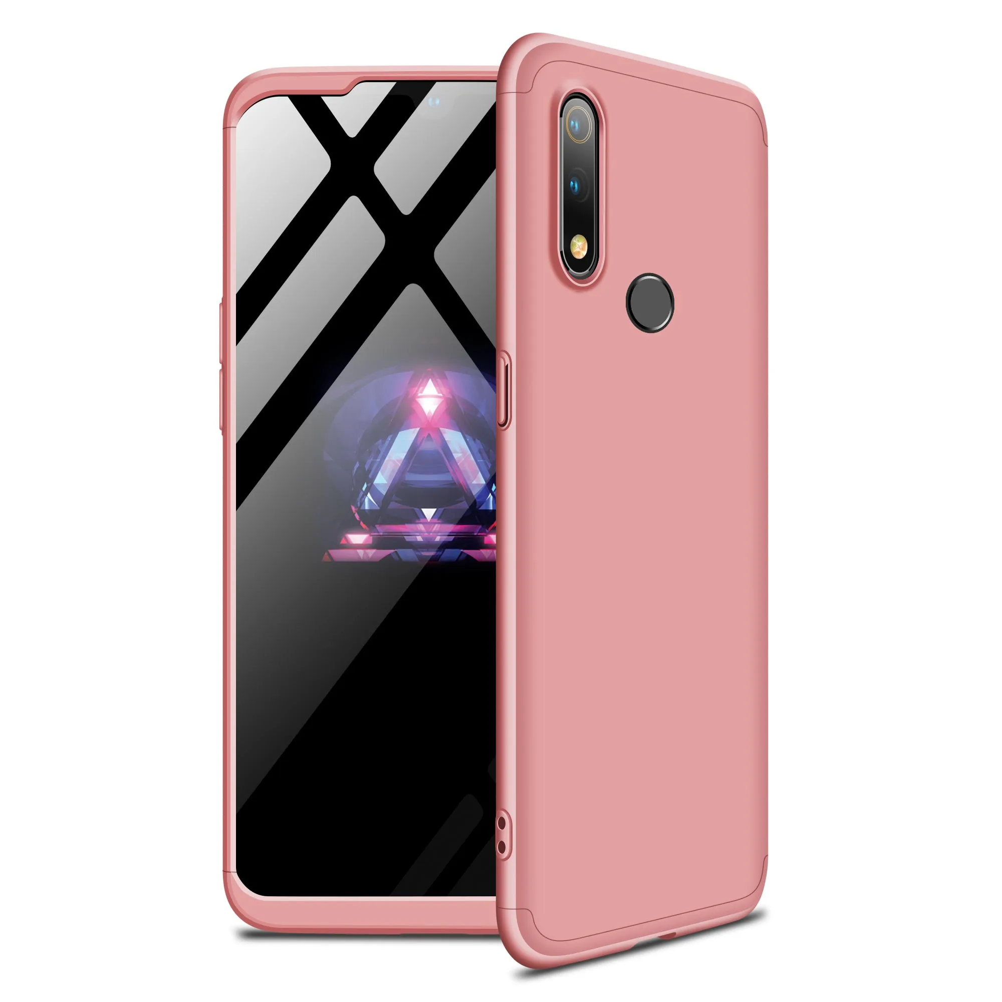 For Oppo Realme 3 pro Ultra Slim PC Back Cover Non-slip Shockproof 360 Degree Full Protective Case red