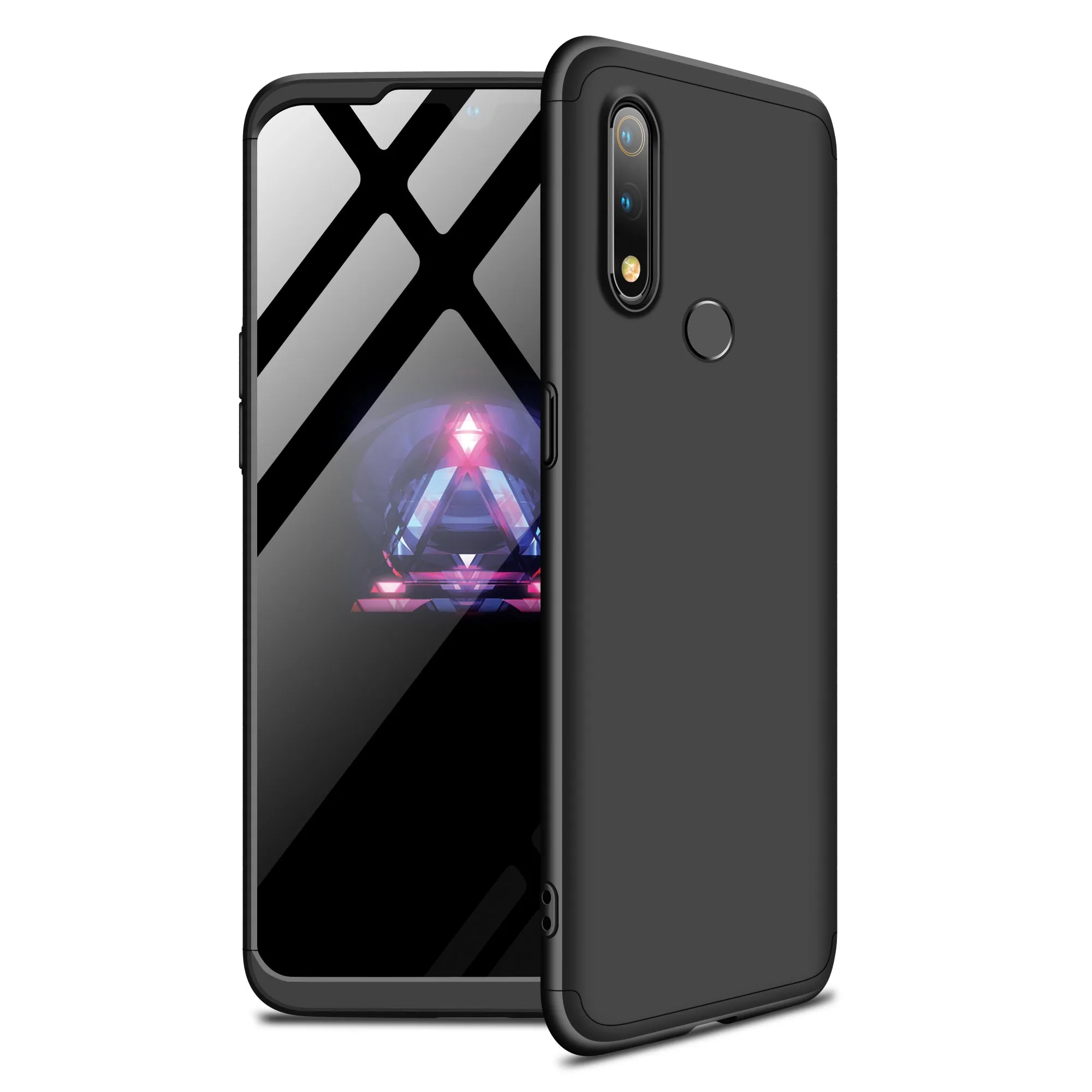 For Oppo Realme 3 pro Ultra Slim PC Back Cover Non-slip Shockproof 360 Degree Full Protective Case red