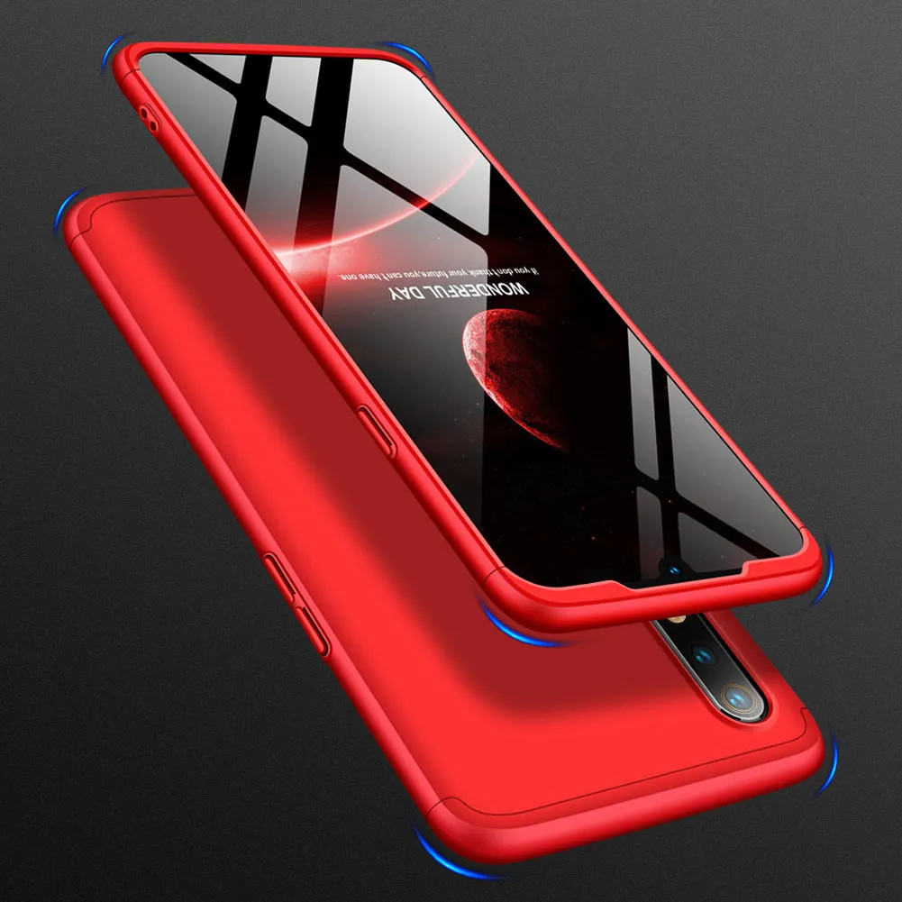 For Oppo Realme 3 pro Ultra Slim PC Back Cover Non-slip Shockproof 360 Degree Full Protective Case red