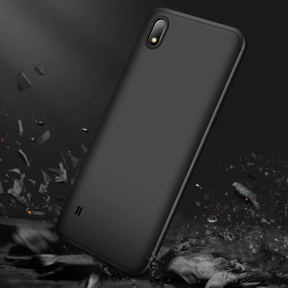 For Samsung A10 Ultra Slim PC Back Cover Non-slip Shockproof 360 Degree Full Protective Case black