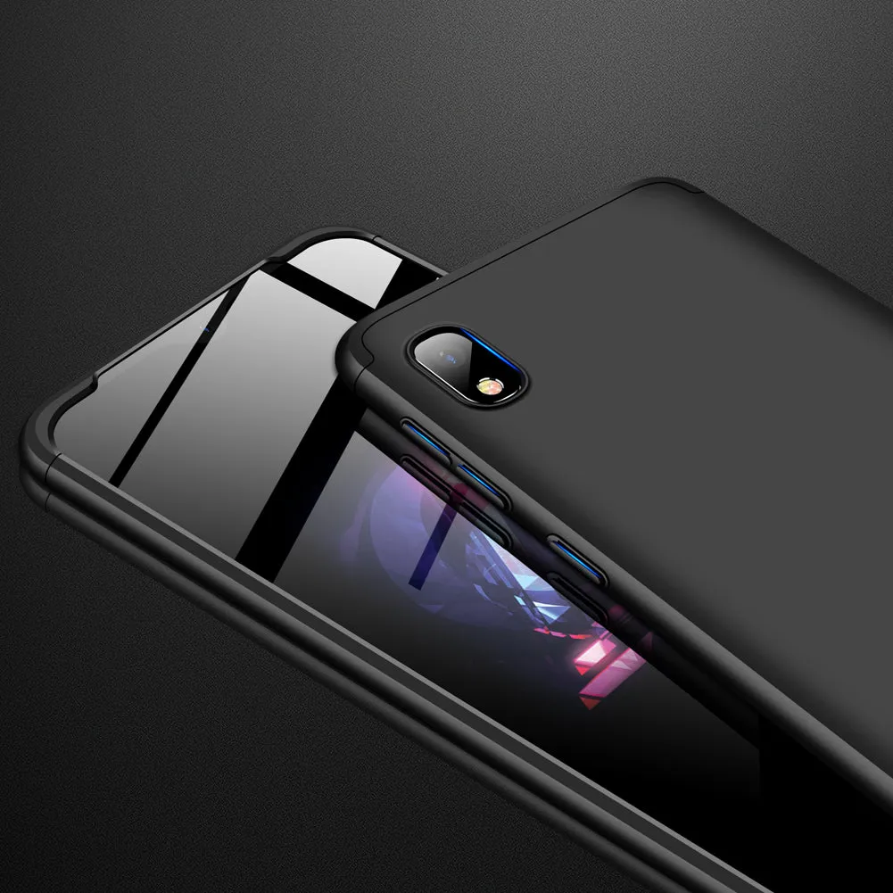 For Samsung A10 Ultra Slim PC Back Cover Non-slip Shockproof 360 Degree Full Protective Case black
