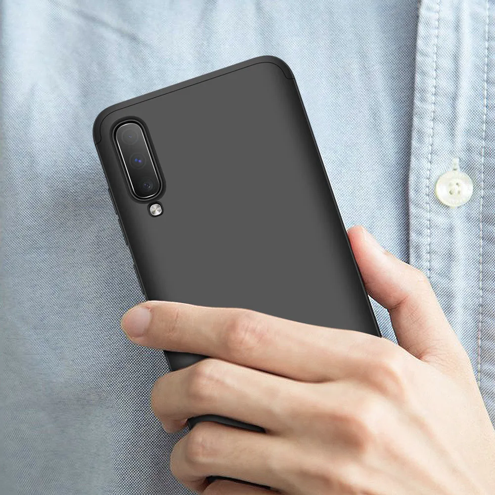 For Samsung A70 Ultra Slim PC Back Cover Non-slip Shockproof 360 Degree Full Protective Case black