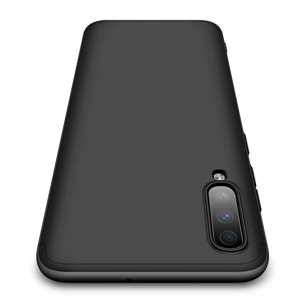 For Samsung A70 Ultra Slim PC Back Cover Non-slip Shockproof 360 Degree Full Protective Case Silver black silver