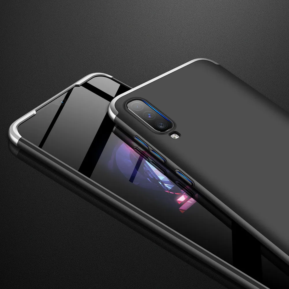 For Samsung A70 Ultra Slim PC Back Cover Non-slip Shockproof 360 Degree Full Protective Case Silver black silver