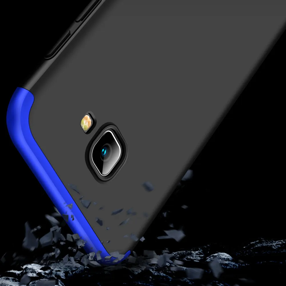 For Samsung J4 Plus/ J4 Prime 3 in 1 360 Degree Non-slip Shockproof Full Protective Case Blue black blue_Samsung J4 Plus/ J4 Prime