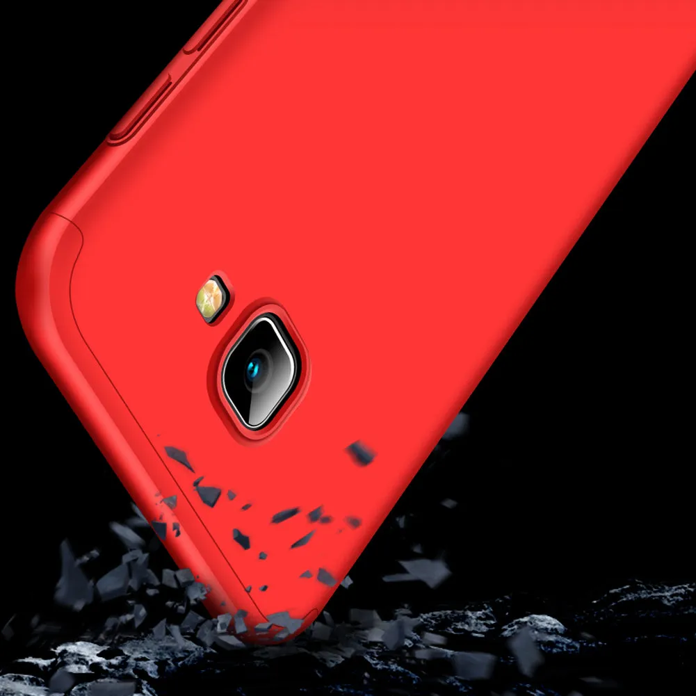 For Samsung J4 Plus/ J4 Prime 3 in 1 360 Degree Non-slip Shockproof Full Protective Case Red black red_Samsung J4 Plus/ J4 Prime