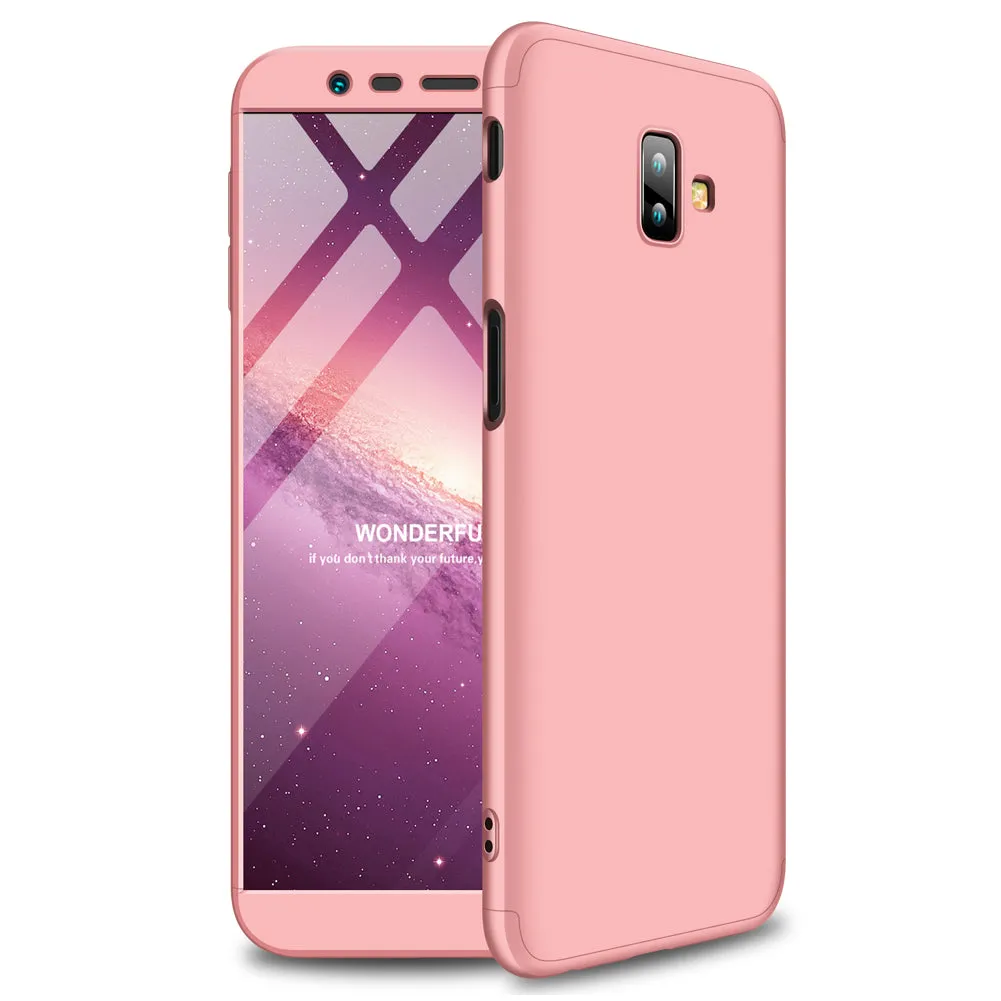 For Samsung J6 Plus/ J6 Prime 3 in 1 360 Degree Non-slip Shockproof Full Protective Case black_Samsung J6 Plus/ J6 Prime