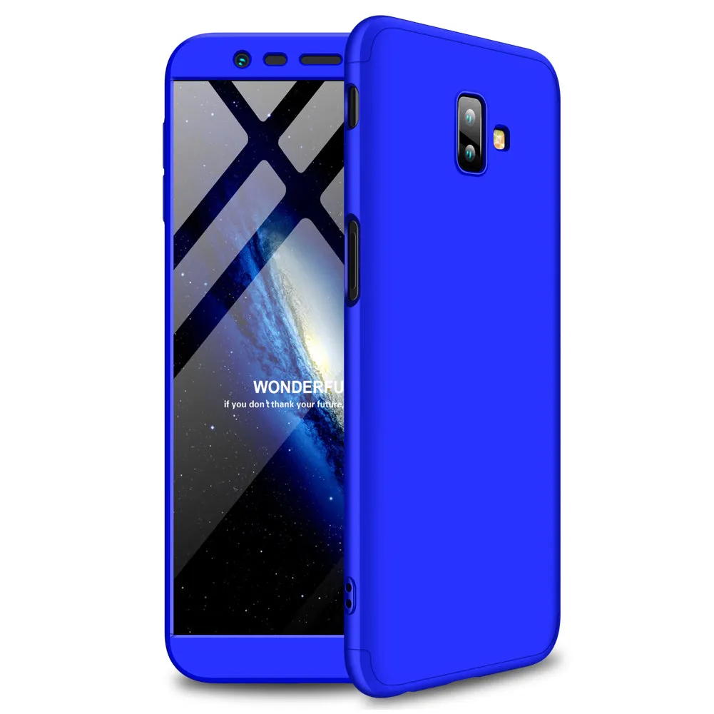 For Samsung J6 Plus/ J6 Prime 3 in 1 360 Degree Non-slip Shockproof Full Protective Case Blue black blue_Samsung J6 Plus/ J6 Prime
