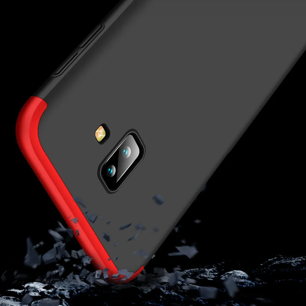 For Samsung J6 Plus/ J6 Prime 3 in 1 360 Degree Non-slip Shockproof Full Protective Case Gold_Samsung J6 Plus/ J6 Prime