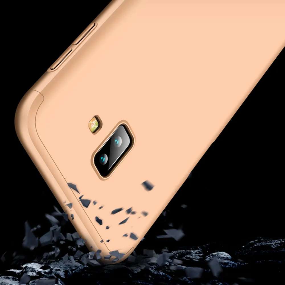 For Samsung J6 Plus/ J6 Prime 3 in 1 360 Degree Non-slip Shockproof Full Protective Case Gold_Samsung J6 Plus/ J6 Prime