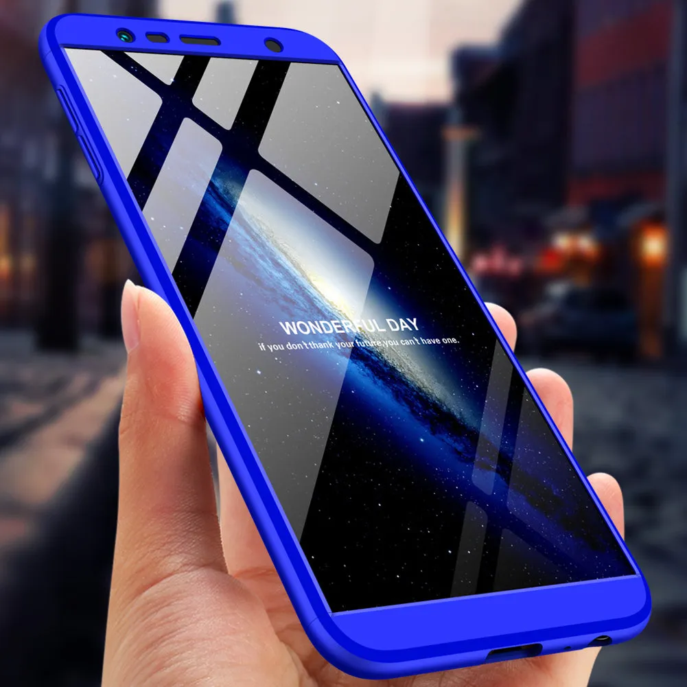 For Samsung J6 Plus/ J6 Prime 3 in 1 360 Degree Non-slip Shockproof Full Protective Case Gold_Samsung J6 Plus/ J6 Prime