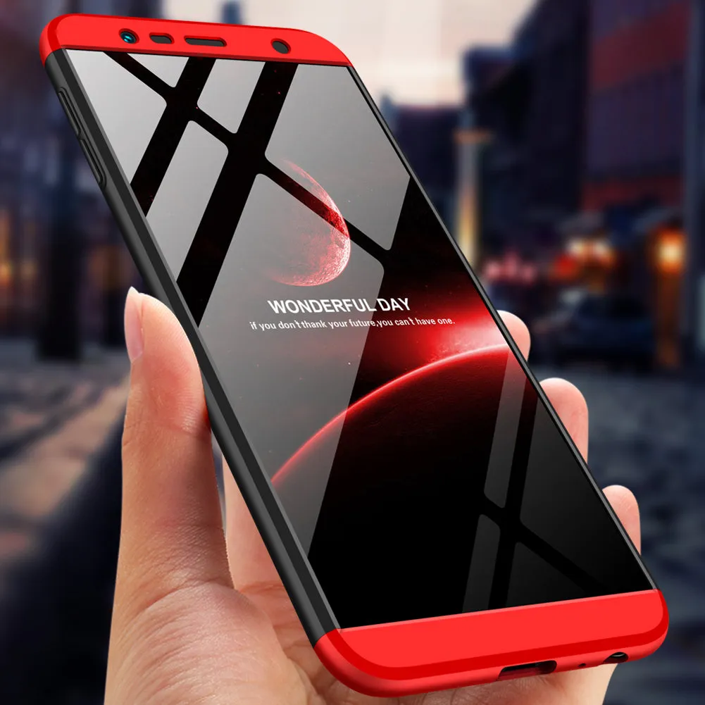 For Samsung J6 Plus/ J6 Prime 3 in 1 360 Degree Non-slip Shockproof Full Protective Case Gold_Samsung J6 Plus/ J6 Prime