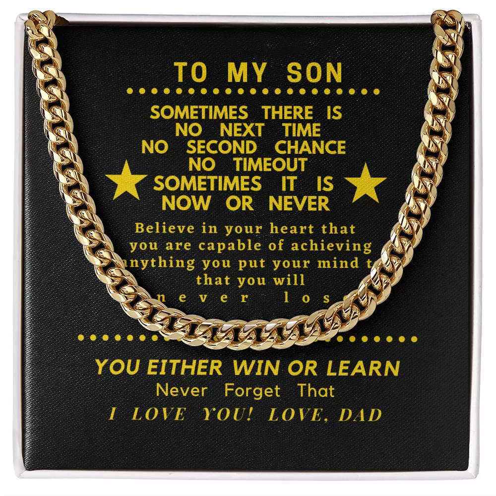 For Son, Believe in yourself From Dad-Chain Link Necklace