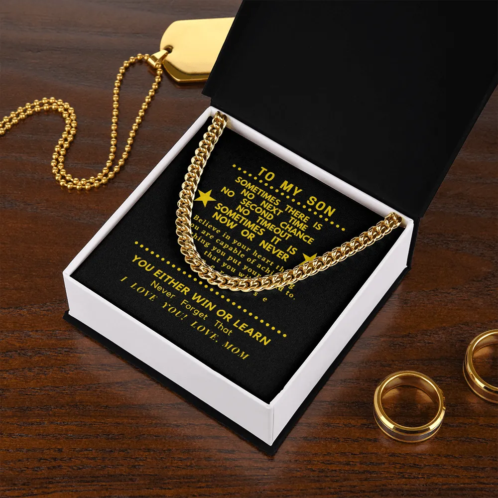 For Son, Believe in yourself From Mom- Chain Link Necklace