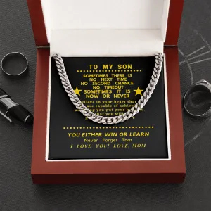 For Son, Believe in yourself From Mom- Chain Link Necklace