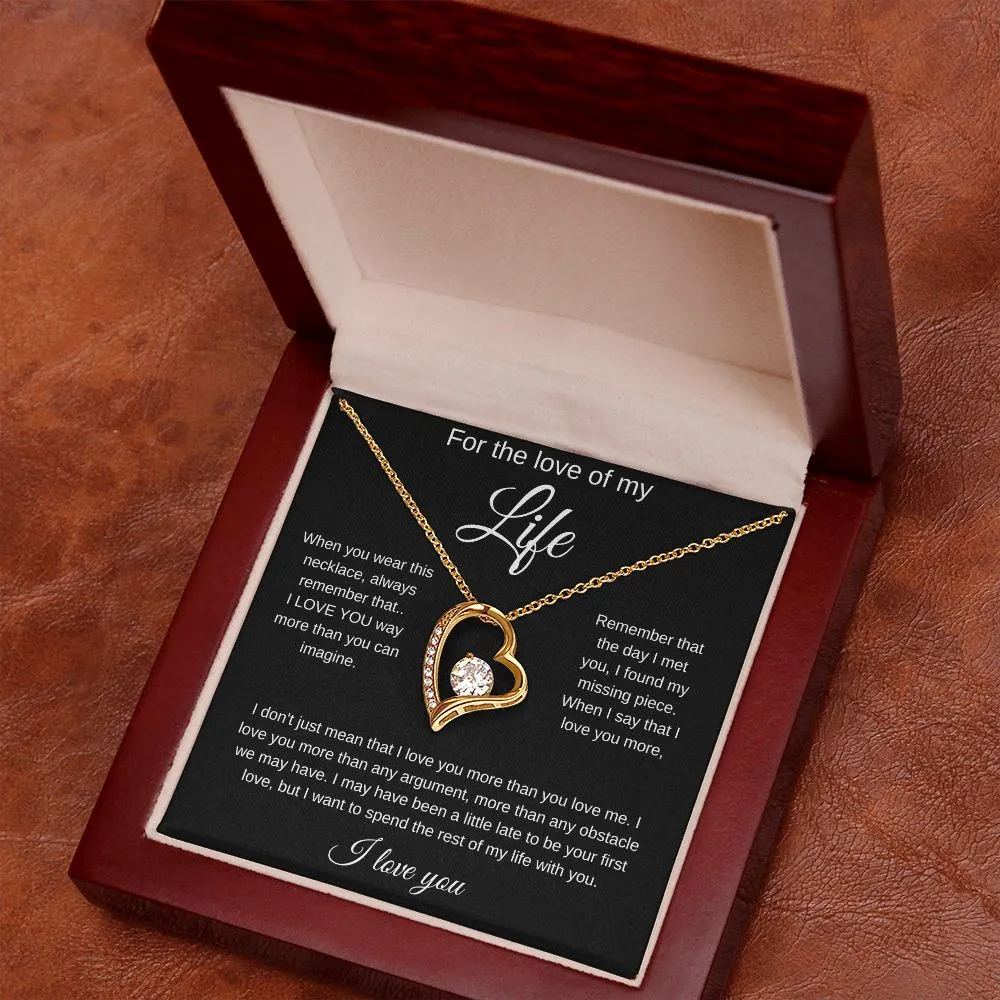 For the Love of My Life, I Love You More Than Any Obstacle Heart Necklace
