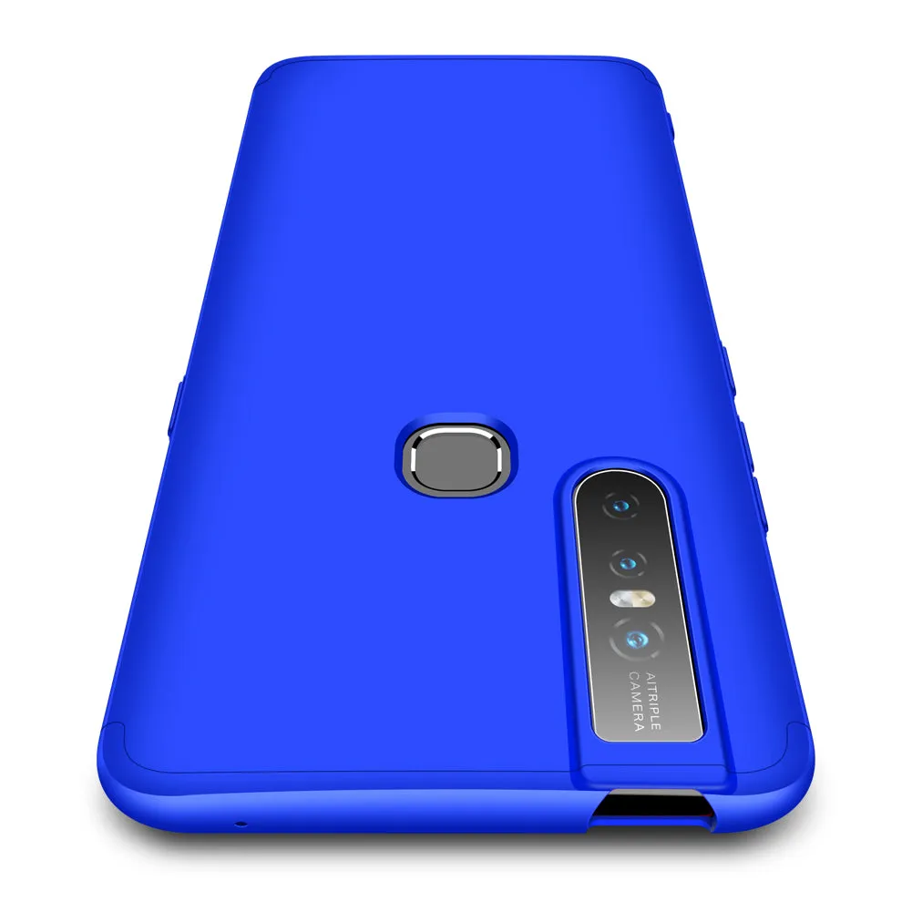 For VIVO S1/V15 Ultra Slim PC Back Cover Non-slip Shockproof 360 Degree Full Protective Case Blue black blue