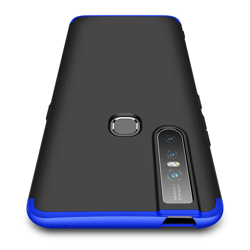 For VIVO S1/V15 Ultra Slim PC Back Cover Non-slip Shockproof 360 Degree Full Protective Case Blue black blue