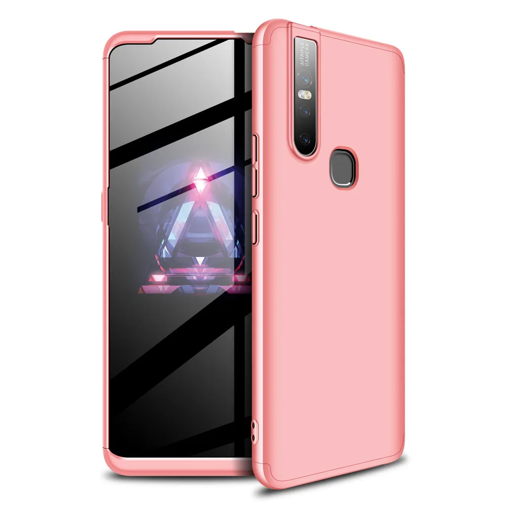 For VIVO S1/V15 Ultra Slim PC Back Cover Non-slip Shockproof 360 Degree Full Protective Case Rose gold