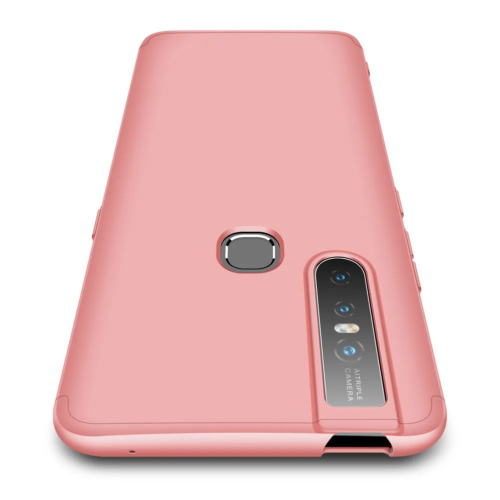 For VIVO S1/V15 Ultra Slim PC Back Cover Non-slip Shockproof 360 Degree Full Protective Case Rose gold