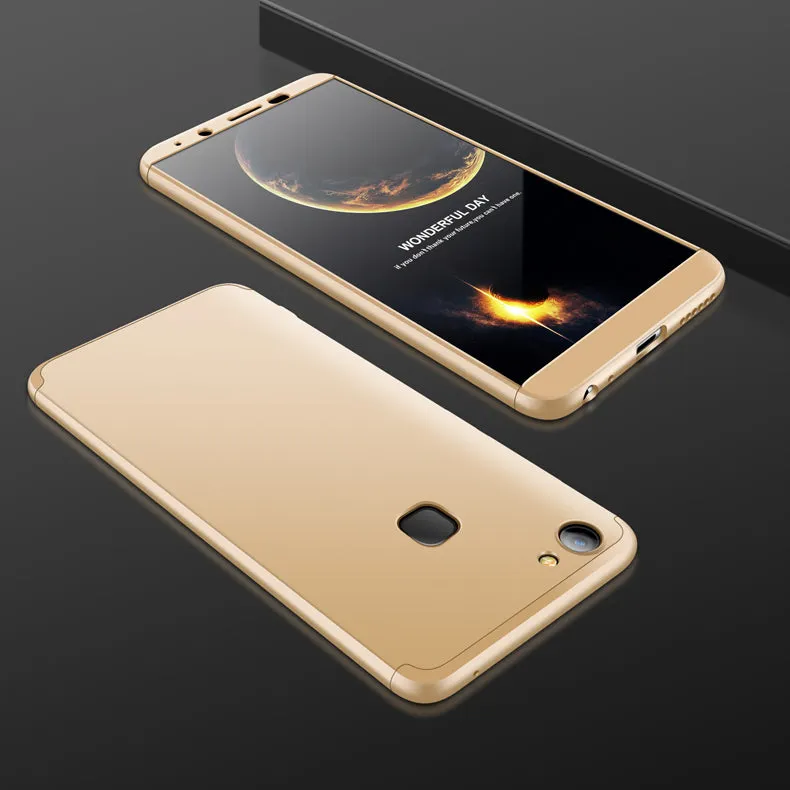 For VIVO V7 plus/Y75S/Y79 3 in 1 360 Degree Non-slip Shockproof Full Protective Case gold