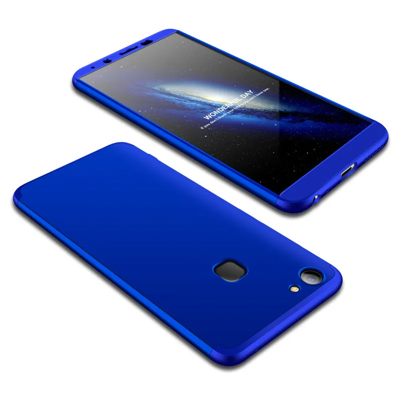 For VIVO V7 plus/Y75S/Y79 3 in 1 360 Degree Non-slip Shockproof Full Protective Case red