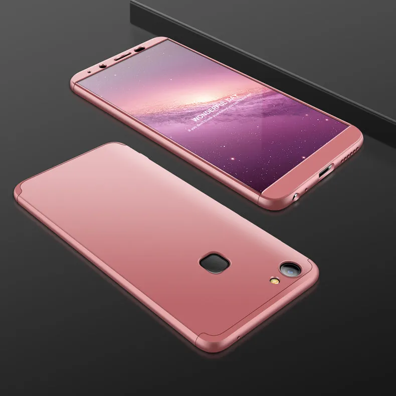 For VIVO V7 plus/Y75S/Y79 3 in 1 360 Degree Non-slip Shockproof Full Protective Case red