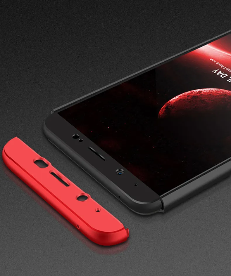 For VIVO V7 plus/Y75S/Y79 3 in 1 360 Degree Non-slip Shockproof Full Protective Case red