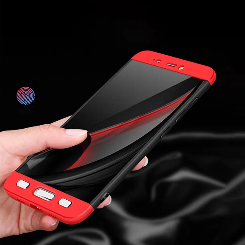 For XIAOMI MI 5 Slim 3 in 1 Hybrid Hard Case Full Body 360 Degree Protection Back Cover  Red black red