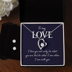 Forever Love Necklace   Clear CZ Earrings - To My Love