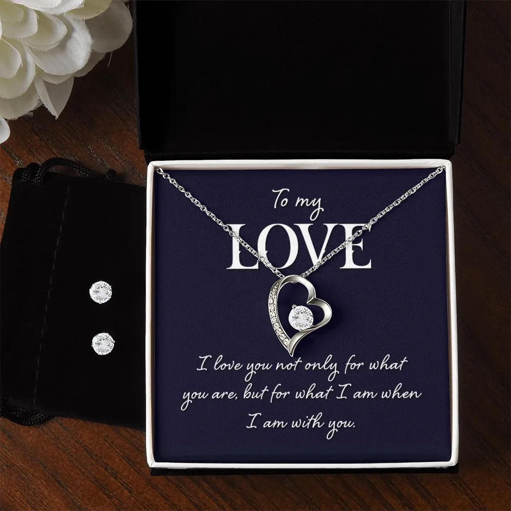 Forever Love Necklace   Clear CZ Earrings - To My Love