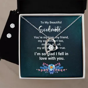 Forever Love Necklace   Clear CZ Earrings - To  My Soulmate