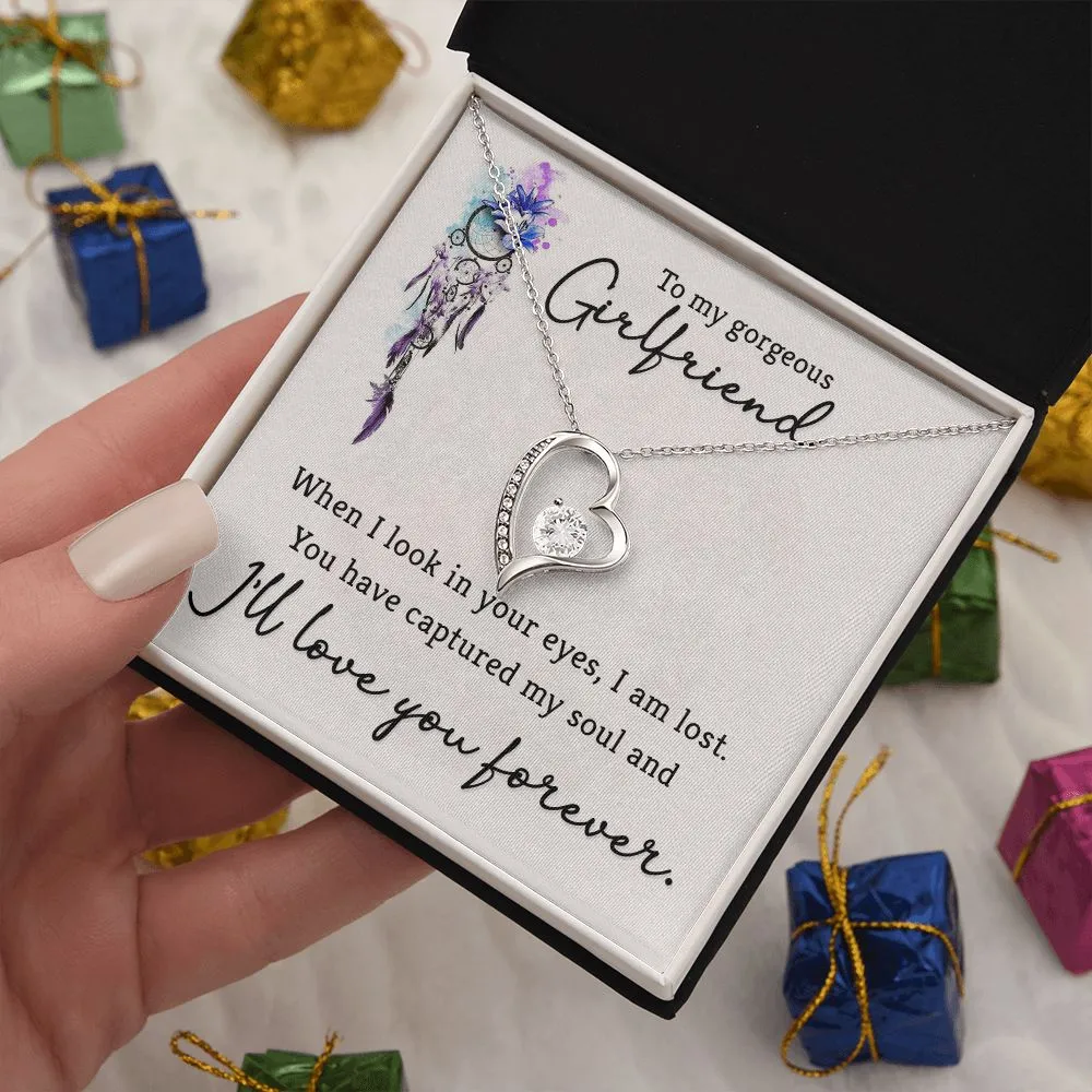 Forever Love Necklace, for Girlfriend, Wife, Soulmate, Custom Message Card