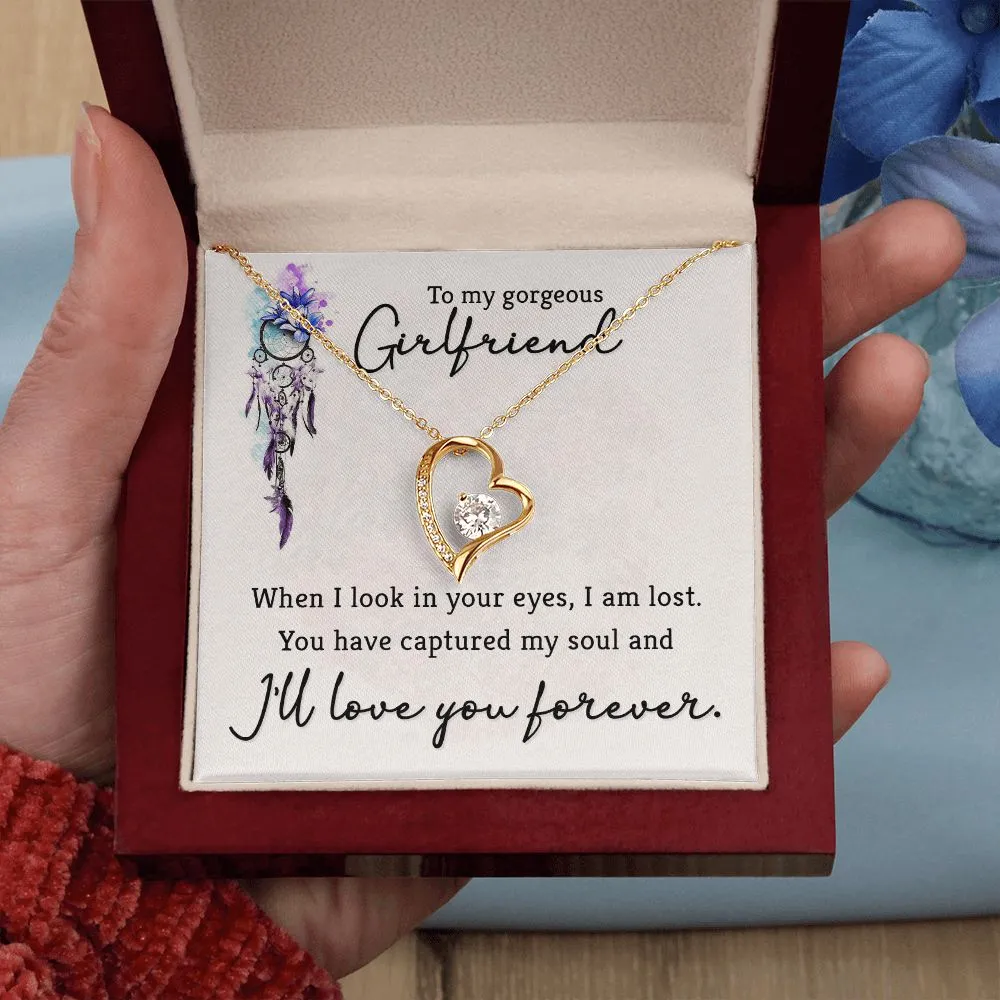 Forever Love Necklace, for Girlfriend, Wife, Soulmate, Custom Message Card