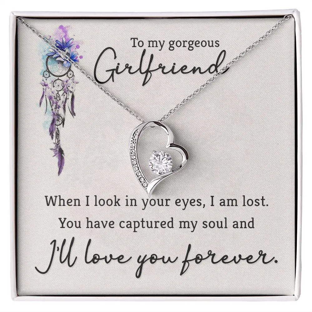 Forever Love Necklace, for Girlfriend, Wife, Soulmate, Custom Message Card