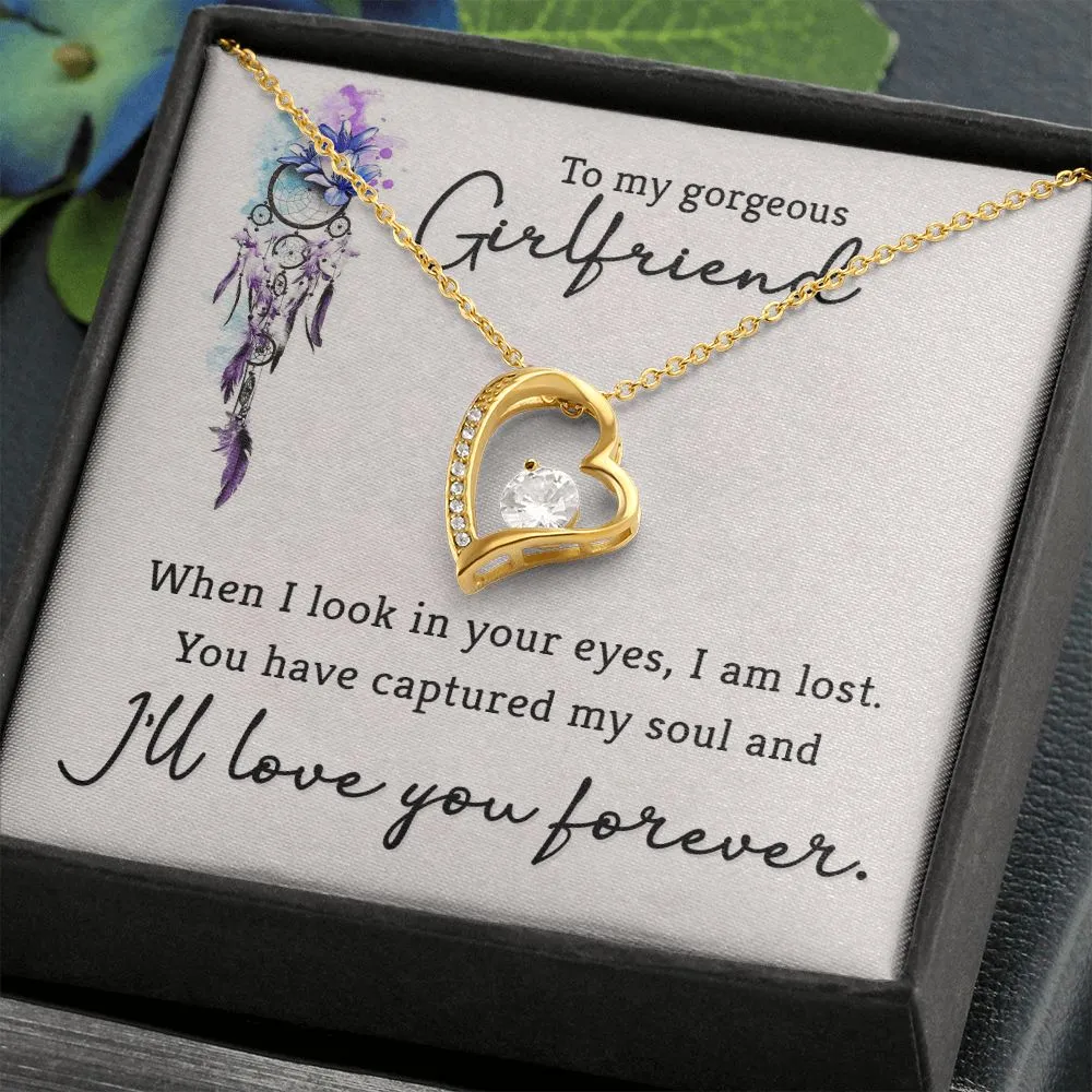 Forever Love Necklace, for Girlfriend, Wife, Soulmate, Custom Message Card