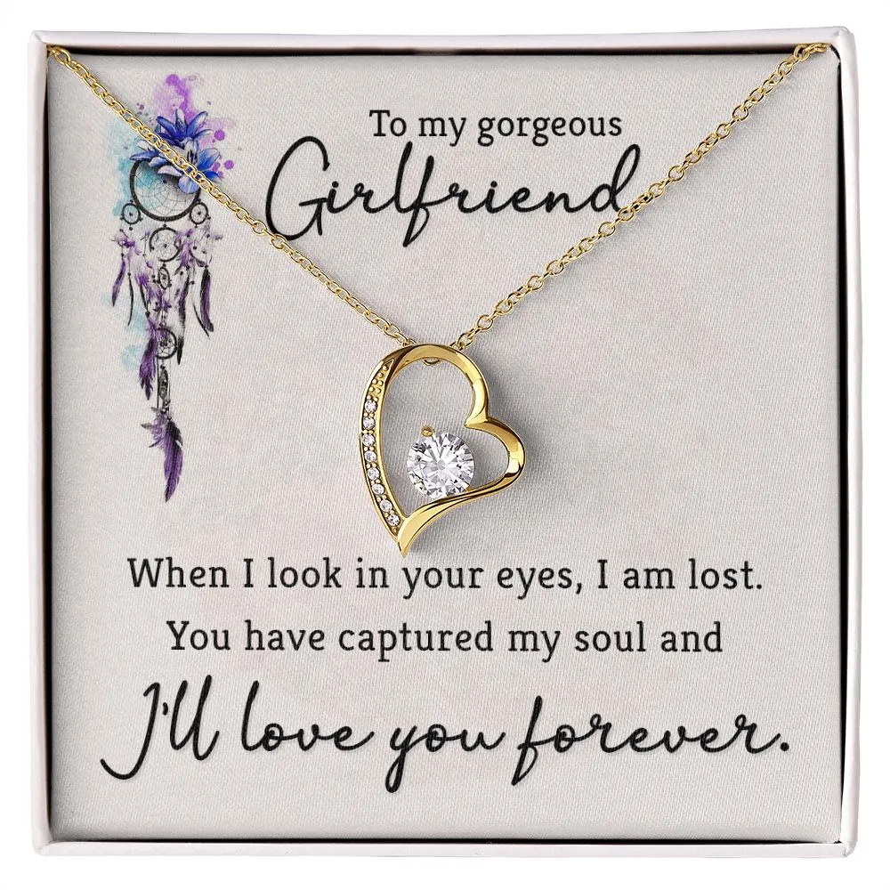 Forever Love Necklace, for Girlfriend, Wife, Soulmate, Custom Message Card
