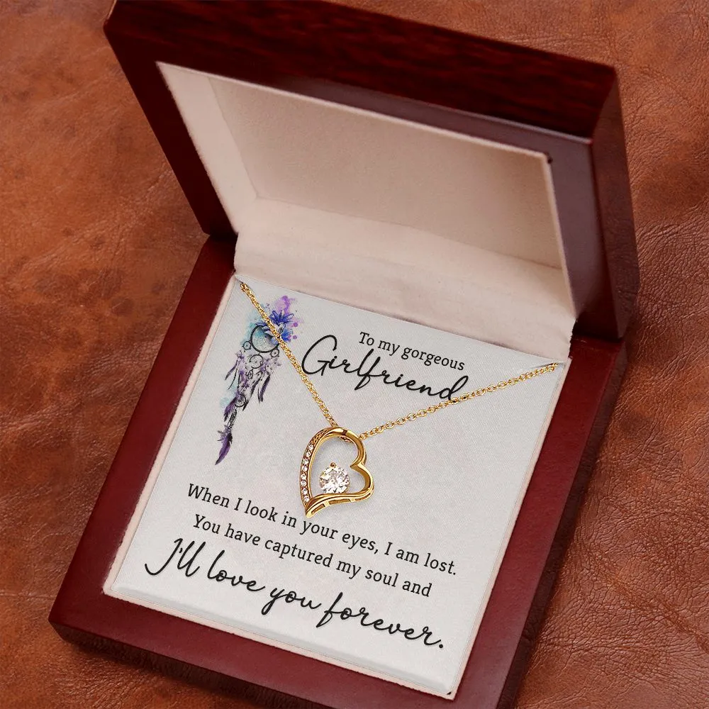 Forever Love Necklace, for Girlfriend, Wife, Soulmate, Custom Message Card