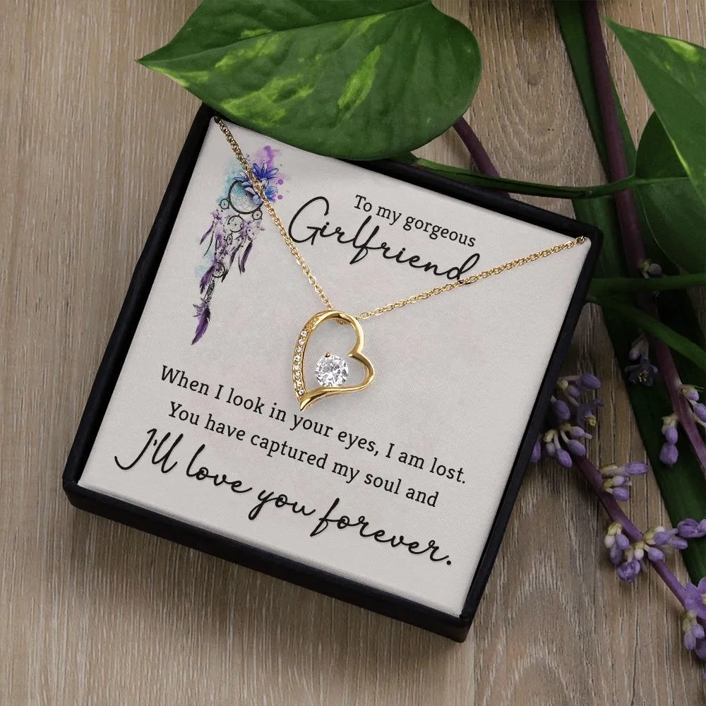 Forever Love Necklace, for Girlfriend, Wife, Soulmate, Custom Message Card
