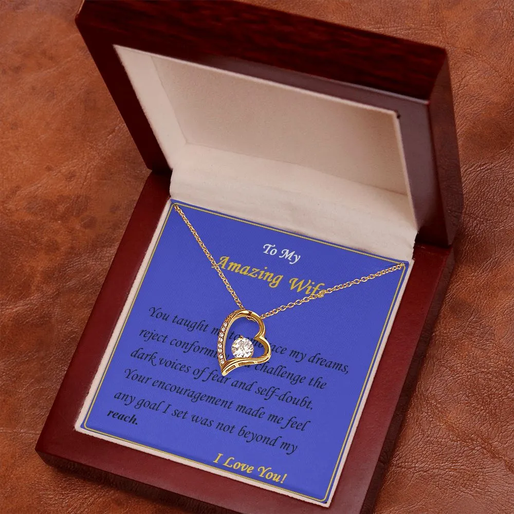 Forever Love Necklace, For Her, Custom Message Card