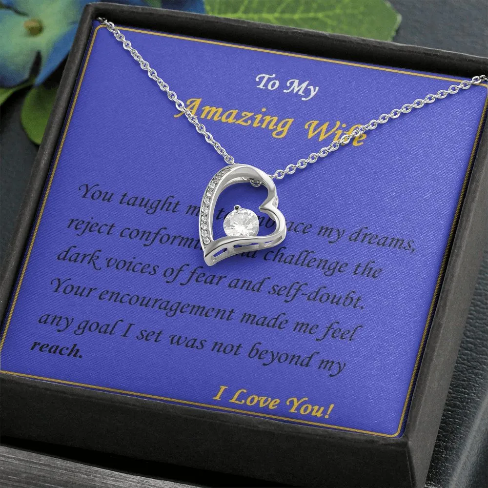 Forever Love Necklace, For Her, Custom Message Card