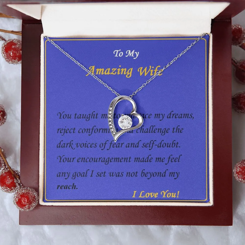 Forever Love Necklace, For Her, Custom Message Card